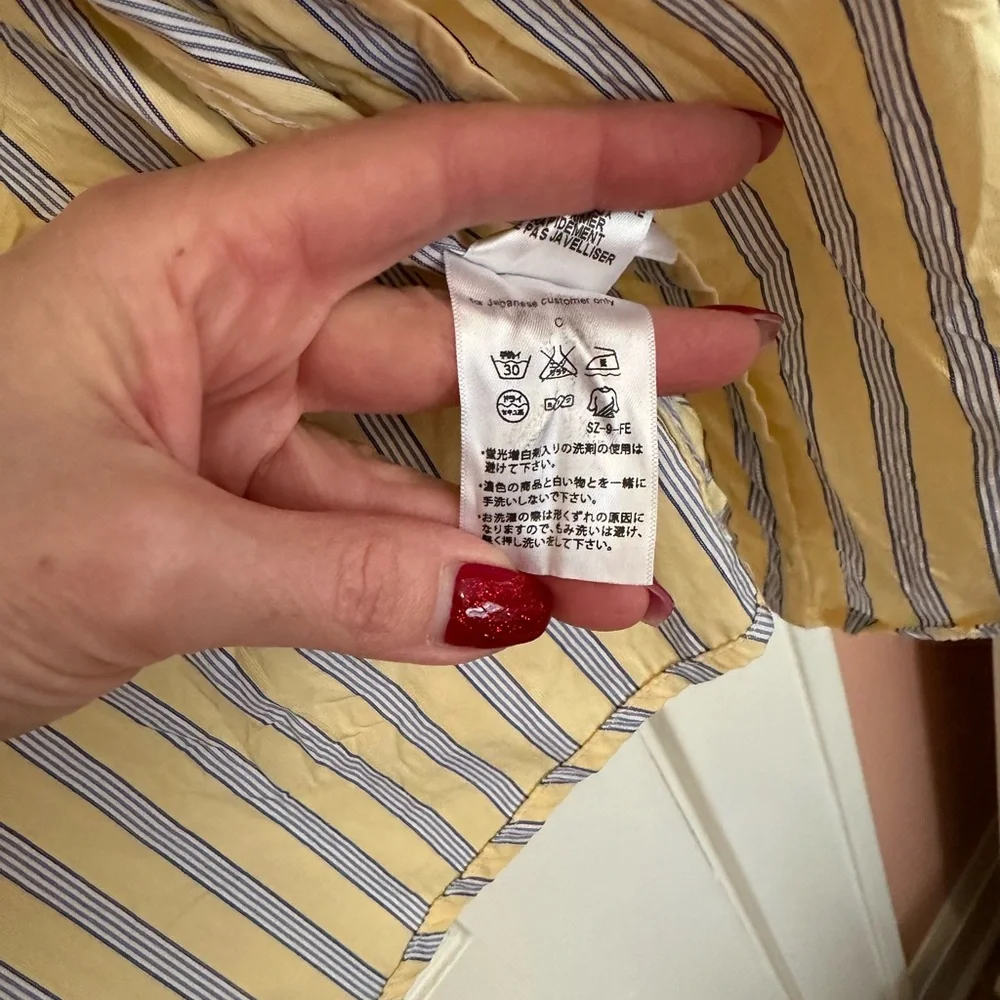 Frank & Eileen Barry Yellow and Blue Striped Shirt sz M (reco sz 4) - Picture 5 of 5